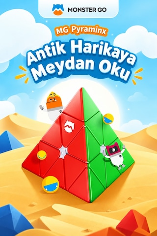 Gan Pyraminx Zeka Küpü Piramit Akıl Oyunu Hız Küpü Stickerless Eğitici Bulmaca