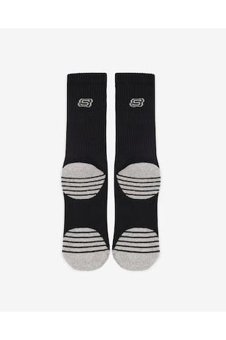 Skechers 3'lü Unisex Yarım Taban Destekli Crew Çorap Unisex Siyah Gri Çorap S119438-008