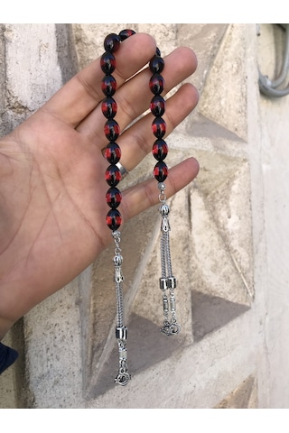 Sultan Telkari Kırmızı Sürmeli Model Toz Kehribar Zaza Tesbih