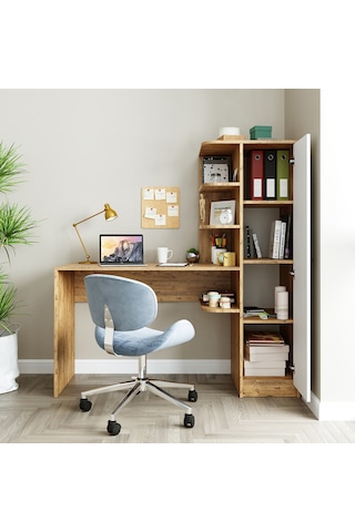 Roma Raflı Çalışma Masası , Çalışma Ofis Masası Sağ Atlantik Çam