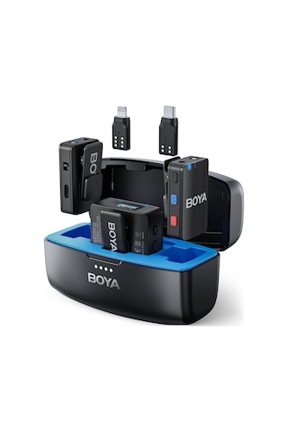 Boya Mfi Sertifikalı Lightning Usb-c İle Mıc Kablosuz Yaka Mikrofon, Yerleşik , 300m 950 Ft. Menzil, 50 Saat Pil Ömrü, Gürültü Engelleme, Apple iPhone Uyumlu, Android, Pc İçin Kablosuz Mikrofon Sku: Smgstk525b2