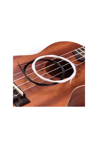 Ruicoo Nylon材质 2 Set Ukulele Teli Siyah + Beyaz - 0.24-0.26 Kalınlık, Soprano/concert/tenor Uyumlu, Açık Parlak Ses