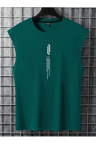 Altamira Erkek Dikey Baskılı Oversize Kolsuz T-shirt 001