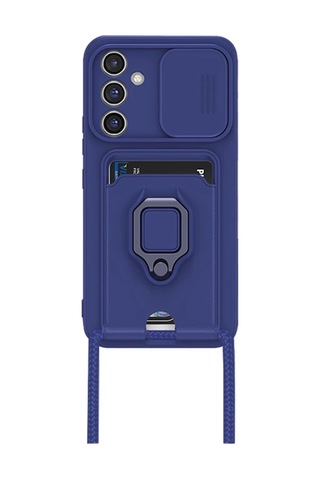 Samsung Galaxy A26 Uyumlu Kılıf Zuma Kartvizitli Yüzüklü Silikon - Lacivert