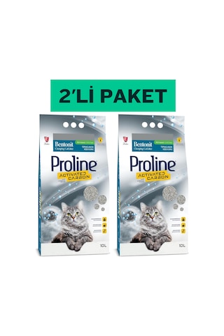Pro Line Aktif Karbonlu 10 Lt Bentonit Kedi Kumu - 2 Adet