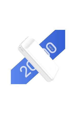 Hızlı Şarj Ve Led Göstergeli 20000 Mah Powerbank Yüksek Kaliteli Güvenli Li-polimer Batarya BEYAZ