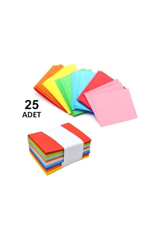 25 Adet, Renkli Zarf, 7x9 Cm, Renkli Mini Zarflar Karışık Renkler