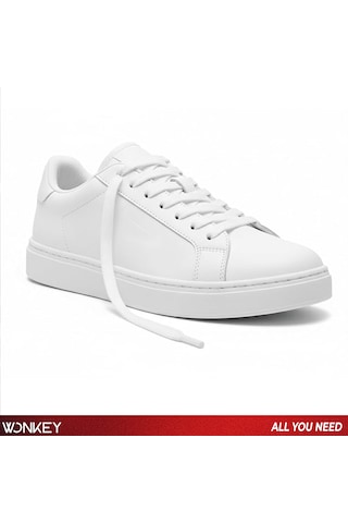 Wonkey Yassı Sneakers Spor Ayakkabı Bağcığı , Düz Bağcık , Yüksek Kaliteli Bağ, Spor Ayakkabılar İçin Premium Pamuk Bağı, Kaliteli Bağcık 1 Çift Beyaz