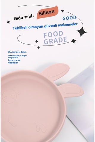 Jianfan Bebek Silikon Mama Tabağı Kendiliğinden Beslenme Eğitimi Vakumlu Kase Sarı