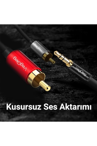 Veggieg 3.5mm Aux To 2 Rca Ses Kablosu 5 Metre