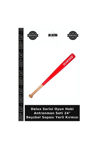 Delux Serisi Oyun Hobi Antrenman Seti 24" Beyzbol Sopası Yerli Kırmızı