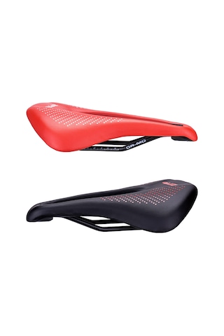 Jeehugo Mtb Yol Bisikleti Jant Koltuğu - Orta Boşluklu, Ultra Hafif, Nem Geçirgen, Yumuşak Deri - Siyah-kırmızı Çok Renkli