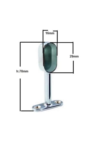 Ayaklı Flanş Oval Kapalı Krom 15X29