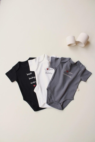 Ohlalakoala 3lü Nakışlı Kısa Kollu Çıt Çıtlı Body Zıbın Model 7 Çok Renkli