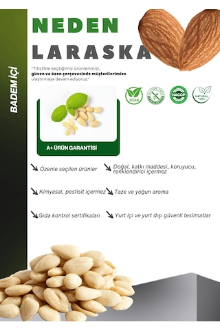 Badem İçi Soyulmuş Çiğ 1kg- Blanched Almonds Raw 1 KG
