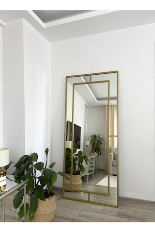 Effe Gold Metal Çerçeveli Yıldız 180x80 Cm Dekoratif Ayna