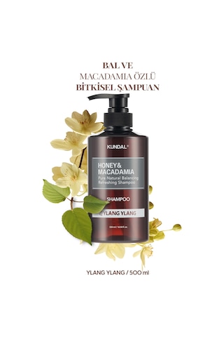 Kırılma Karşıtı Besleyici Bakım Şampuanı Kundal Honey & Macadamia Nature Shampoo 500ml Ylang Ylang