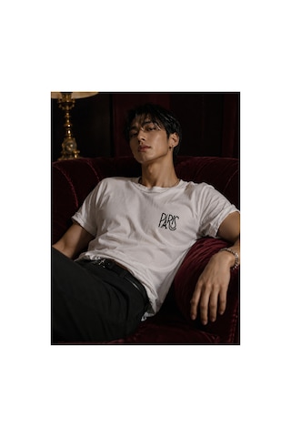 Me Selection Paris Tasarım %100 Pamuk Unisex Basic Tişört Beyaz