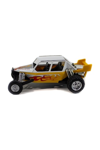 Metal Off Road Yarış Aracı Beyaz-Sarı