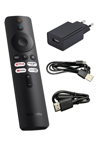 Mi Box Tv Stick Için Uyumlu Kumanda Seti Şarj Başlığı + Şarj Kablosu + Hdmı Uzatma Kablosu