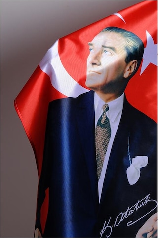 Atatürk Baskılı Türk Bayrağı Raşel Kumaş Dijital Baskı 70x105 cm