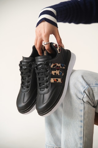 Garantili D0516 Günlük Ortopedik Kadın Sneaker Spor Ayakkabı Siyah