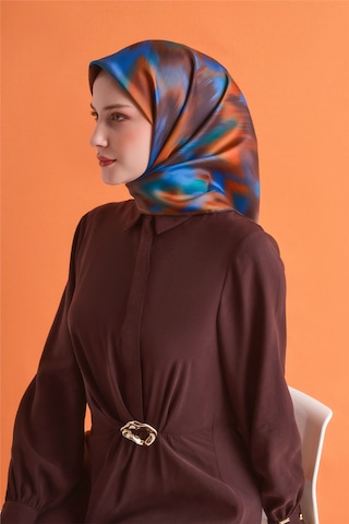 Armine Sura İpek Eşarp 2026-2027 - Sonbahar Kış-asm9605-56 Kahve,saks-5
