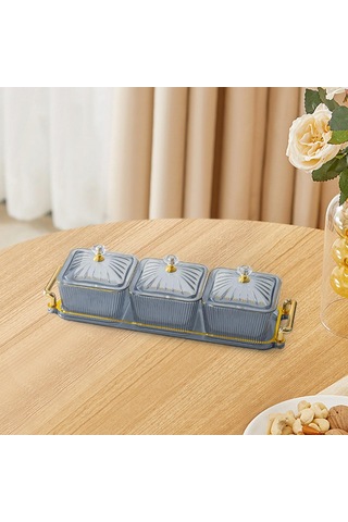 Suntek Magideal Kurutulmuş Meyve Tepsisi Bölünmüş Saklama Kabı Gri