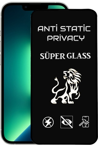 Apple Uyumlu   iPhone 13 Pro Tam Kaplayan Anti Statik Hayalet Süper Cam Ekran Koruyucu