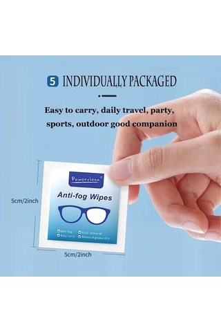 Elmpaly 100 Adet Gözlük Temizleme Mendili Nemlendirilmiş Tek Paket Çiziksiz Lekesiz Buğu Önleyici Gözlük Maske Kamera Lensi İçin