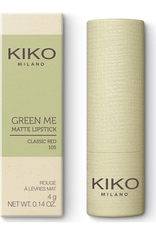 Kiko Ruj Green Me Matte Lipstick 105 Classic Red
