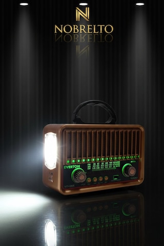 Nobrelto Rt-774 Nostaljik Ahşap Bluetooth Radyo - Işıklı Fenerli