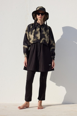 Rüzgarlıklı 3'lü Tesettür Mayo Takımı Flu Batik Flu Batik