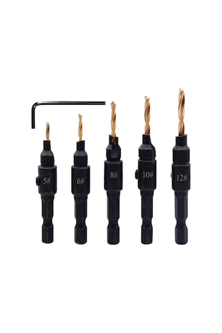 Xindoker 5'li Hss Titanyum Kaplama Matkap Ucu Seti - Ahşap Ve Metal İçin Yüksek Hassasiyetli 1/4" Altıgen Şaftlı