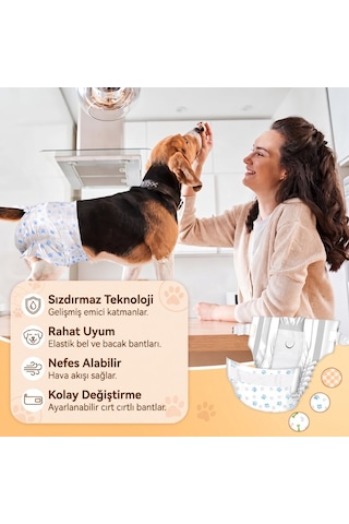 Veteriner Kliniği Temizlik Ürünü Pratik Çözüm Medium Beden Evcil Hayvan Kilot Bez - Ultra Emici