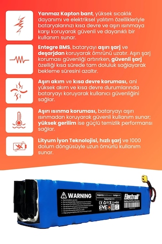 Electroll N65 Uyumlu Batarya Yüksek Kapasite 48v 15.000mah Elektrikli Scooter Bataryası Diğer
