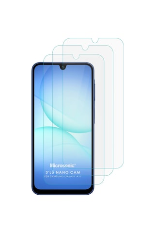 Microsonic Samsung Uyumlu Galaxy A17 Screen Protector Nano Glass Cam Ekran Koruyucu 3 Lü Paket