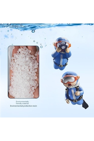 Sones 2 Adet Balık Tankı Dalgıç Akvaryum Süsleri Aquascape Dekorasyonları Normal Mavi