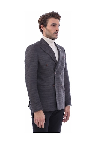 Wessi Kruvaze Slim Fit Erkek Kahverengi Ceket Kahverengi