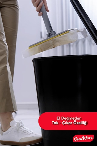 Ceraware Pratica El Değmeden Takıp Çıkarılabilen Mop - Temizlik Bezleri Ve Sleepy Havlulara Uyumlu
