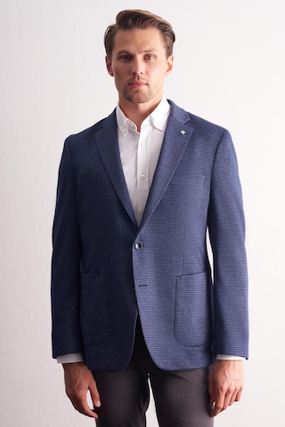 İmza Lacivert Mono Yaka Kendinden Desenli Esnek 6 Drop Comfort Fit Classic Ceket 1002255154 Lacivert