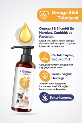 Kediler İçin Bağışıklık Güçlendirici Ve Tüy Döküm Dökülmesi Önleyici Engelleyici Set Balık Yağı - Damla - Tablet