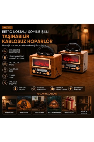 Nss Platoon Ns-901bt Pl-4715 Fm Radyo Retro Speaker Mp3 Usb Şömine İbreli Tf Player Usb Şarjlı