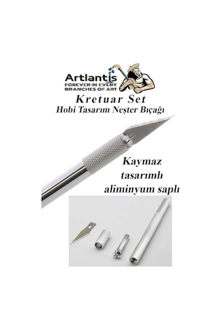 Kretuar Bıçağı 5 Yedek Bıçaklı 1 Paket Hobi Maket Tasarım Neşteri Çelik Alaşımlı Paslanmaz Hassas Kesim Bıçağı 25 Dereceli