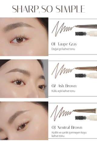 Clıo Sharp So Simple Brow Pencil 02 Ash Brown