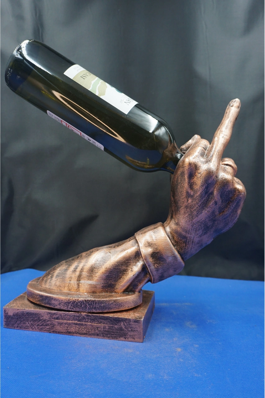 Özel Tasarım Şaraplık Yağdanlık Nh. Biblo Heykel Ev Dekorasyon Hediyelik Aksesuar 27 Cm Bronz