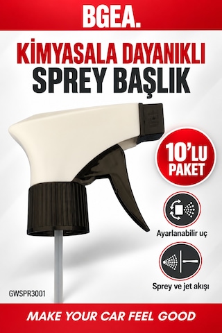 Bgea 10'lu Kimyasala Dayanıklı Triger Sprey Başlık