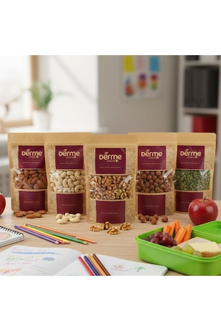 Okul Paketi Çiğ Kaju,çiğ Badem,çiğ Fındık,kabak Çekirdeği Granola Hediye 500 G