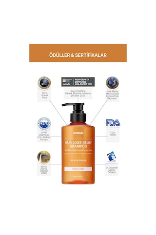 Saç Dökülmelerine Karşı Şampuan Kundal Hair Loss Relief Shampoo Real Beer Yeast 500 Ml Herb Mint