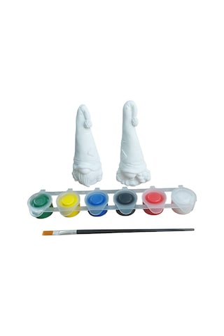 Ehobici Taş Boyama Seti Gnome Cüceler 6 Renk Akrilik Boya 5ml + Fırça